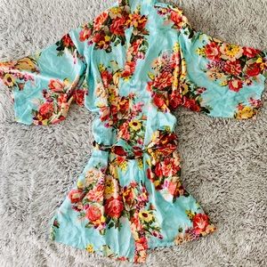 Floral short summer kimono/robe